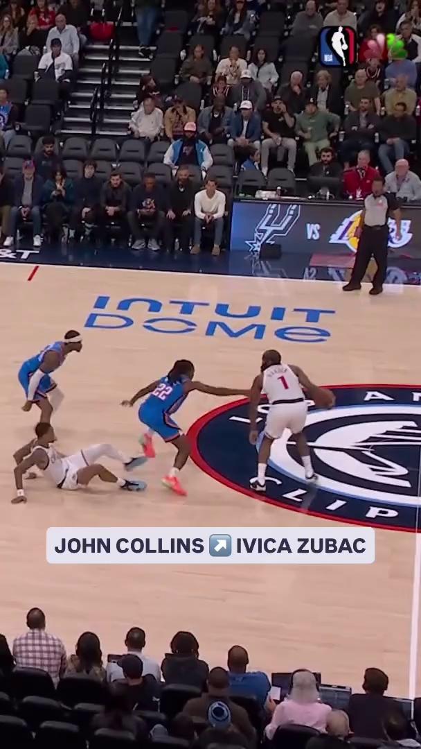 快船:曼空接助攻祖巴茨暴扣