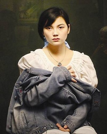 可以去知乎搜一下冷军,这幅叫《小雯》,冷军还有一幅更贵的《小唐》