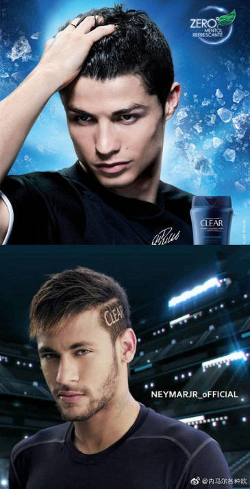 内马尔跟c罗一块拍摄的一个广告,什么水平?