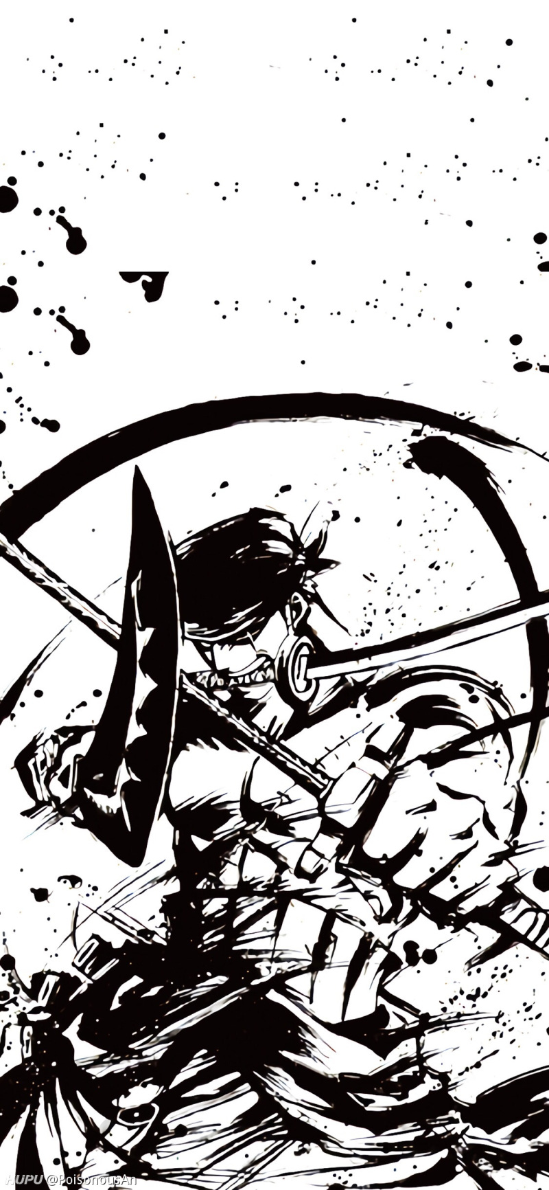 分享几张海贼王水墨壁纸.