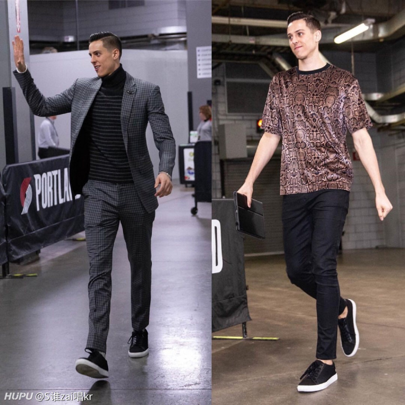 开拓者的柯林斯,看着文静的一比,打起架来确是最爱向前冲的