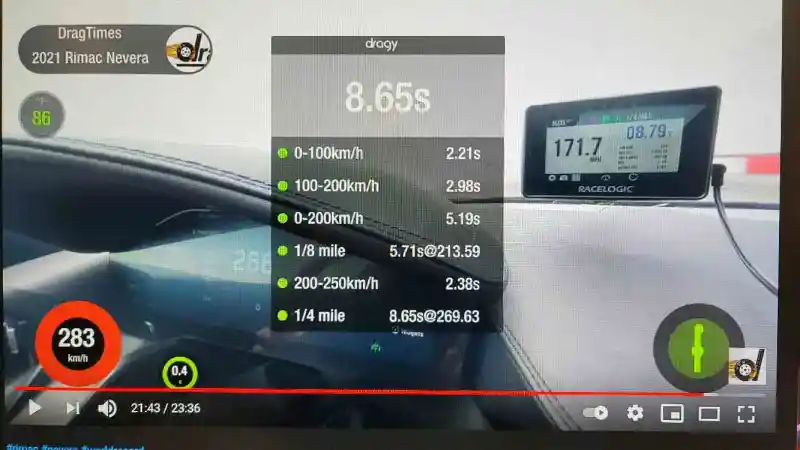 最速量产车rimac Nevera 0 400米加速8 58 车友交流 虎扑社区